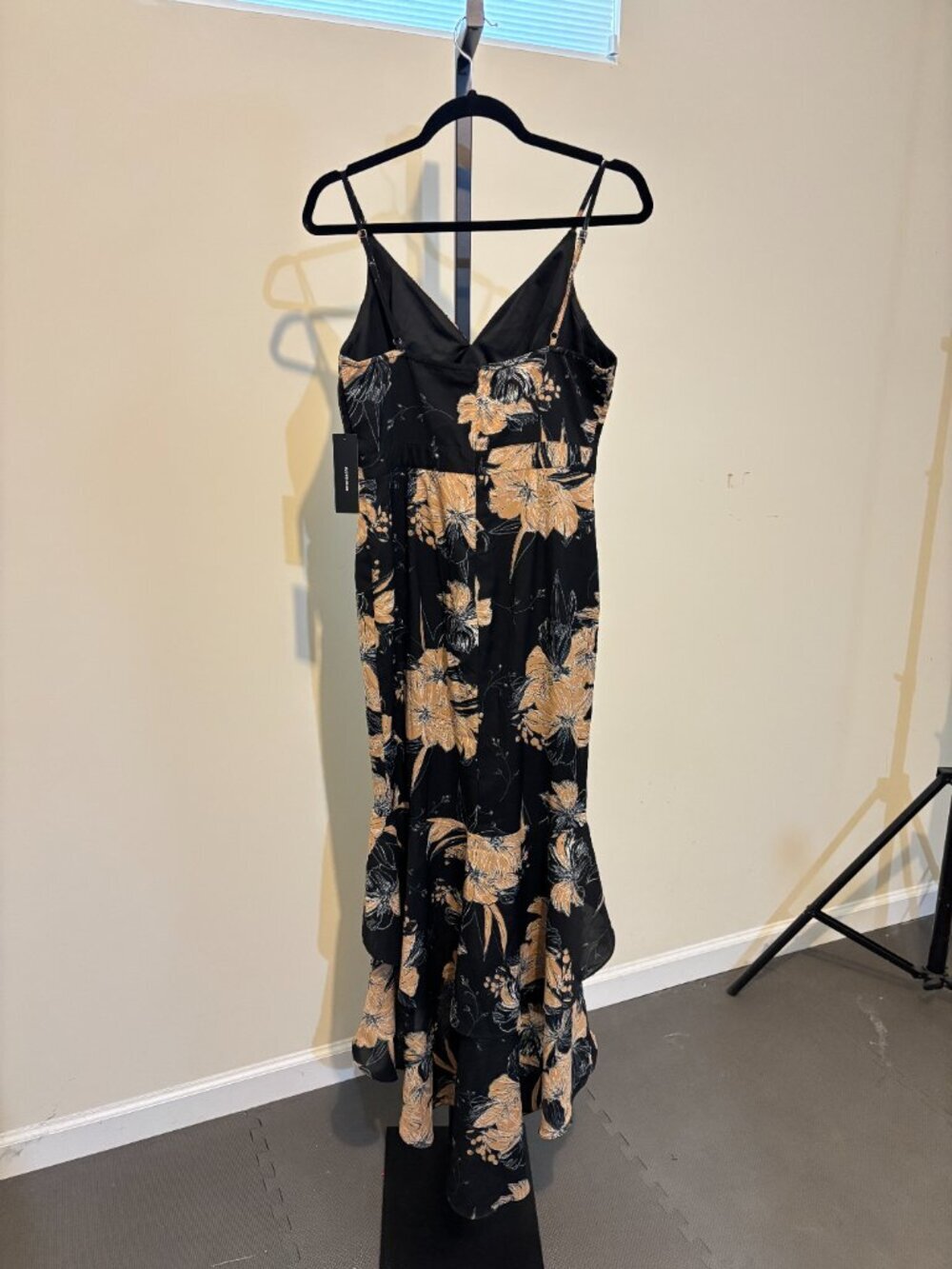 Lulus Darling Daylily Black Floral Ruffle Hi Low Hem Maxi Dress - Picture 12 of 12